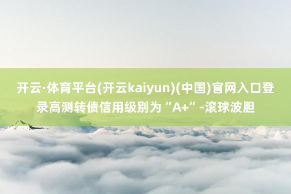 开云·体育平台(开云kaiyun)(中国)官网入口登录高测转债信用级别为“A+”-滚球波胆