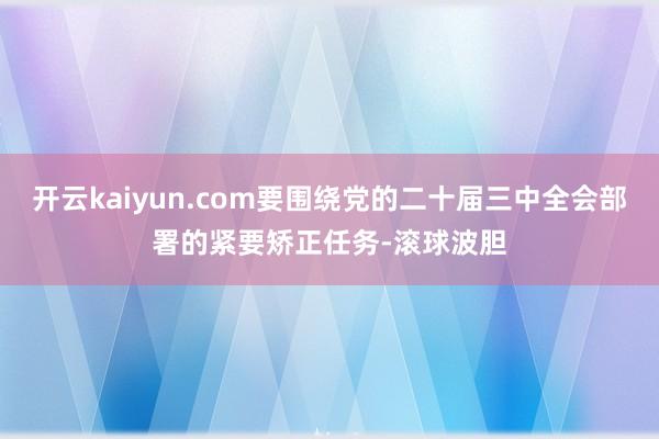 开云kaiyun.com要围绕党的二十届三中全会部署的紧要矫正任务-滚球波胆