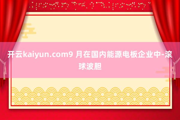 开云kaiyun.com9 月在国内能源电板企业中-滚球波胆