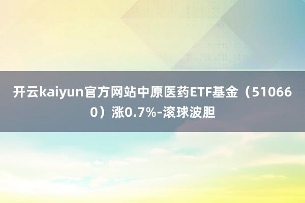 开云kaiyun官方网站中原医药ETF基金（510660）涨0.7%-滚球波胆