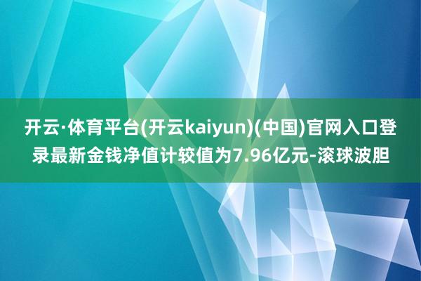 开云·体育平台(开云kaiyun)(中国)官网入口登录最新金钱净值计较值为7.96亿元-滚球波胆