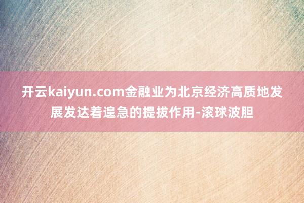 开云kaiyun.com金融业为北京经济高质地发展发达着遑急的提拔作用-滚球波胆