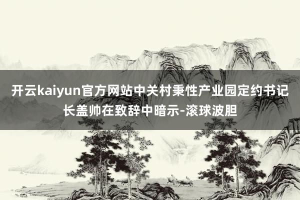 开云kaiyun官方网站中关村秉性产业园定约书记长盖帅在致辞中暗示-滚球波胆