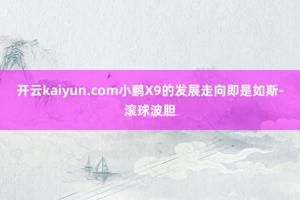 开云kaiyun.com小鹏X9的发展走向即是如斯-滚球波胆