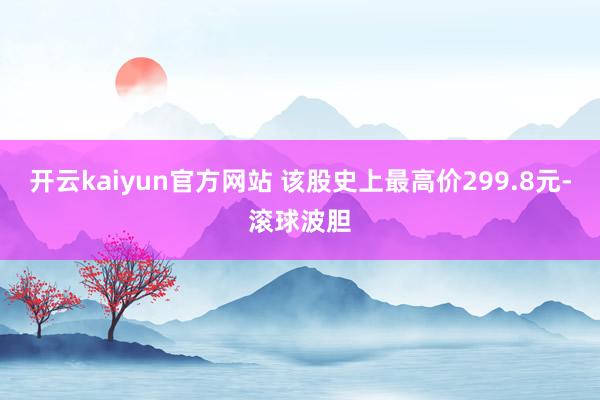 开云kaiyun官方网站 该股史上最高价299.8元-滚球波胆