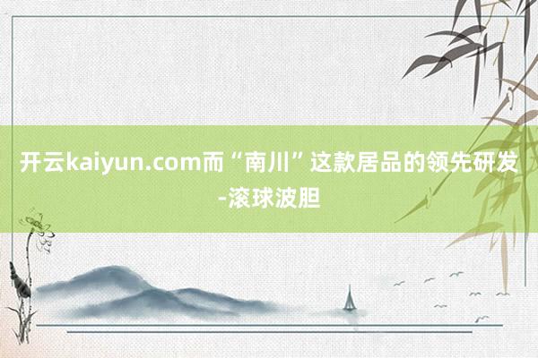 开云kaiyun.com而“南川”这款居品的领先研发-滚球波胆