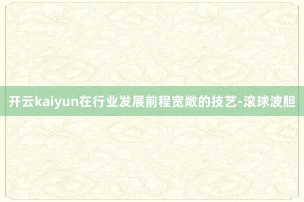开云kaiyun在行业发展前程宽敞的技艺-滚球波胆
