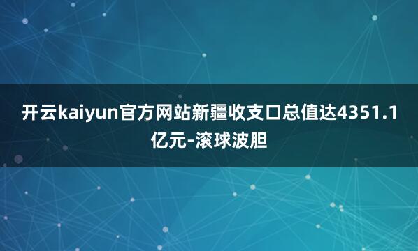 开云kaiyun官方网站新疆收支口总值达4351.1亿元-滚球波胆