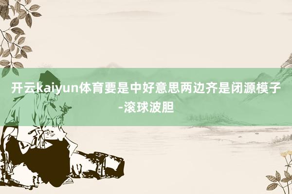 开云kaiyun体育要是中好意思两边齐是闭源模子-滚球波胆